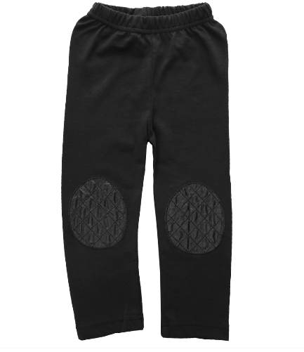 oddler boy outfit comes with a grey and black striped t-shirt, a white crown symbol on the front and black pants with faux leather lining the knees. 
