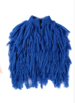 Dress your mini Diva's in this gorgeous blue pop of color for the upcoming Fall season. This vest has hooks that fasten the front closed. The Blue Fringe Vest is light and can be worn underneath a jacket if need be.
