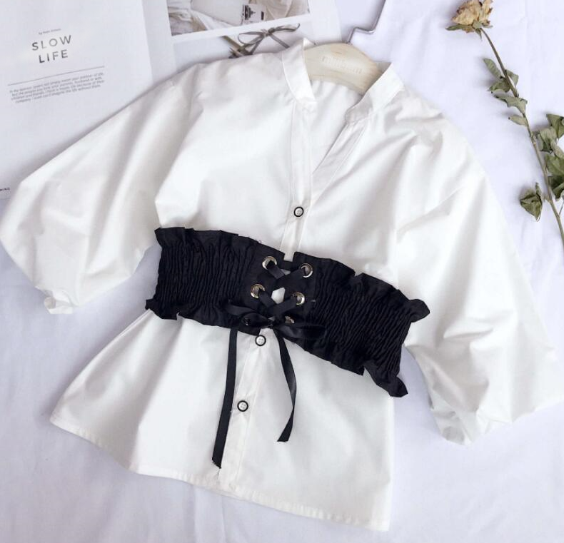 
            
                Load image into Gallery viewer, The Dress Blouse can be worn as a blouse over jeans or leggings or as a dress. This set comes with the elastic sash that ties with a ribbon and the top comes with puffed sleeves which makes for a great fashion statement! 
            
        