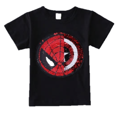 Superhero's unite! This awesome tee can be worn two ways with just the swipe of your hand. One side of sequins is Captain America and the other side is Spiderman. This shirt is so much fun to wear and looks adorable on!
