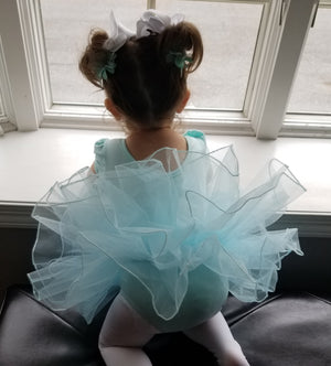 
            
                Load image into Gallery viewer, Class Dance Clothes Kids Girls Mesh Short Bubble Sleeves Sparkly Rhinestones Ballet Dance Gymnastics Leotard Tutu Dress 
            
        