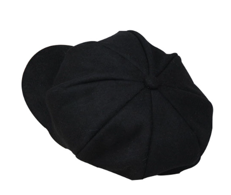 The octagonal Britney Hat is adjustable in the back and comes in 3 different colors -red wine, grey and black. We are loving this wool hat as an add on to so many of our adorable collection pieces. 