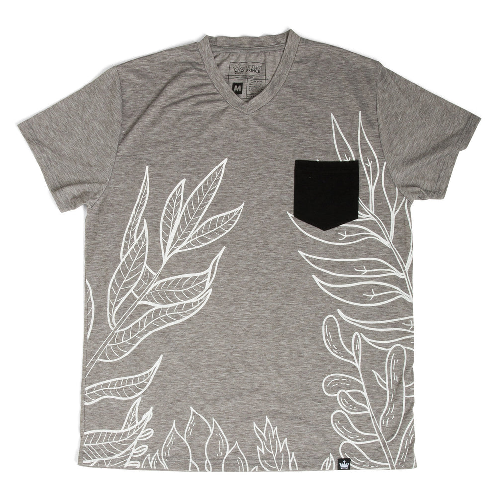
            
                Load image into Gallery viewer, The Littlest Prince Gray &amp;amp; Black Tropical Tee is perfect for island vacations or Spring/Summer days. The tropical print along with the bold  colors will definitely have your little man standing out. This set is perfect for stylish brothers as well as for matching daddy!
            
        